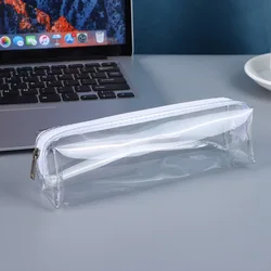 Estuche transparente con cremallera para lápices y bolígrafos escolar