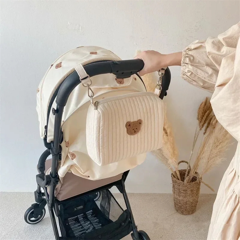 Kcute Bolsa de pañales para bebé con osito bordado - imagen 4