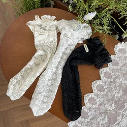 Calcetines de verano con encaje y volantes elásticos finos