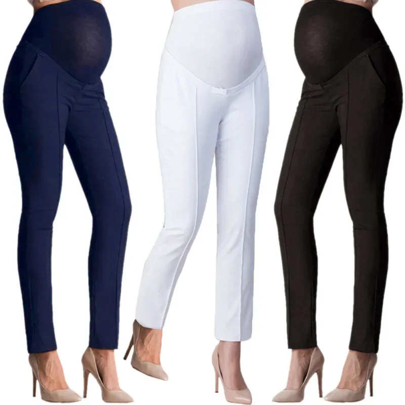 Pantalones de maternidad elásticos para embarazada, efecto vientre - imagen 3