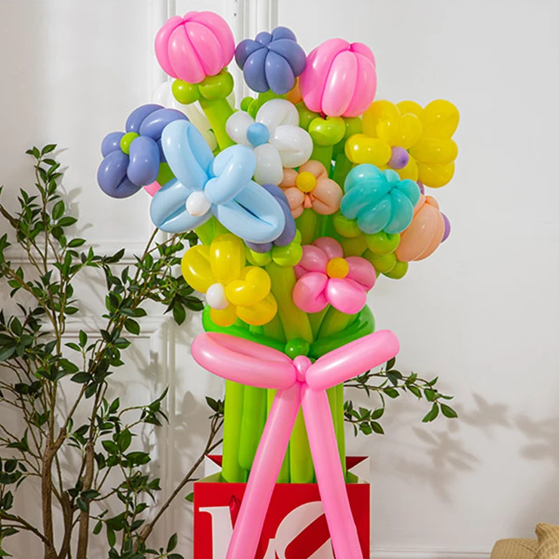 TMZ globos de látex con colores en espiral y tira larga - imagen 3