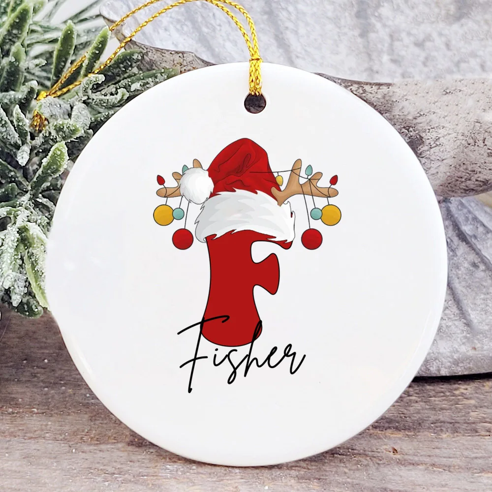 Adorno Navidad cerámica personalizado - Nombre grabado - imagen 4