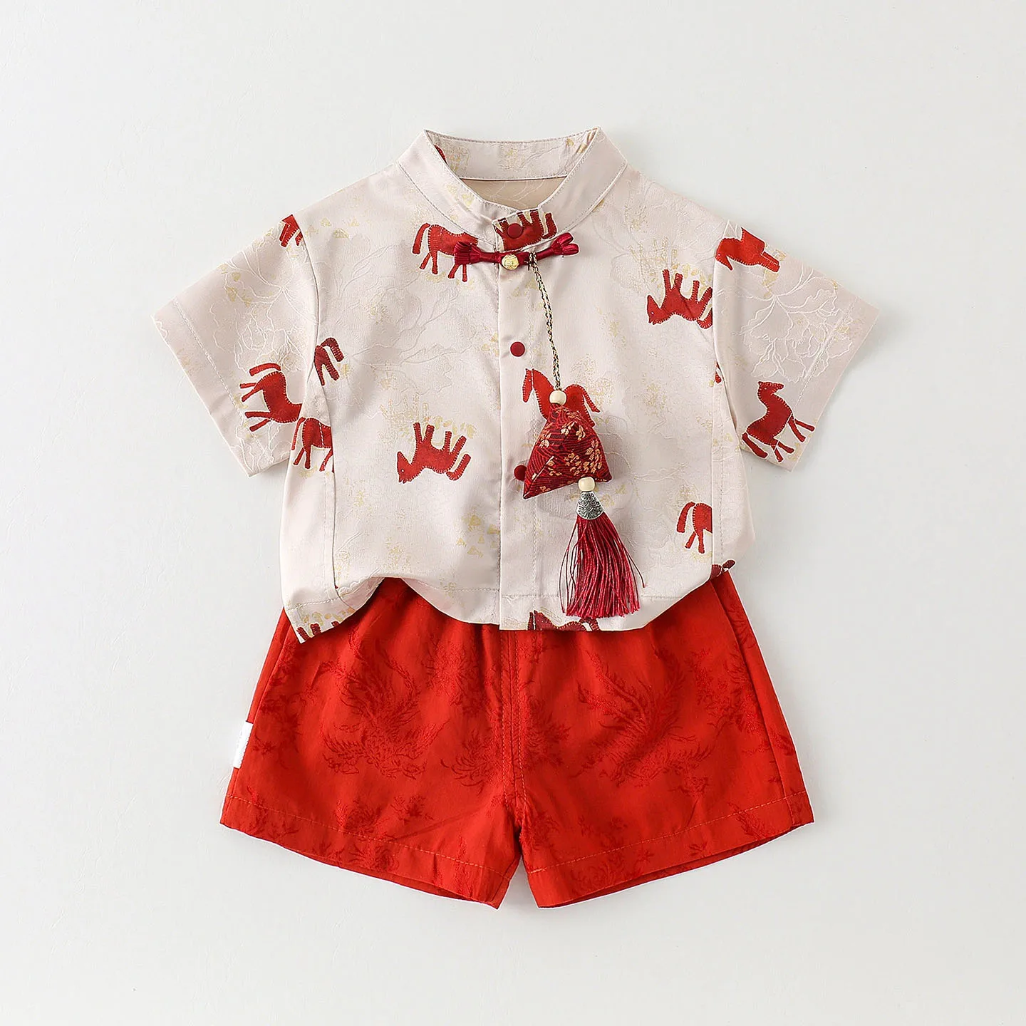 Conjuntos de verano para recién nacido – estilo chino de algodón - imagen 2