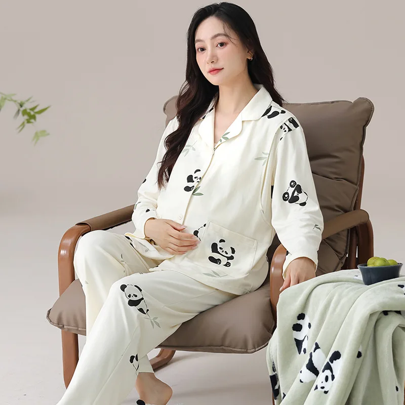 Pijama premamá y posparto de manga larga con almohadillas - imagen 2