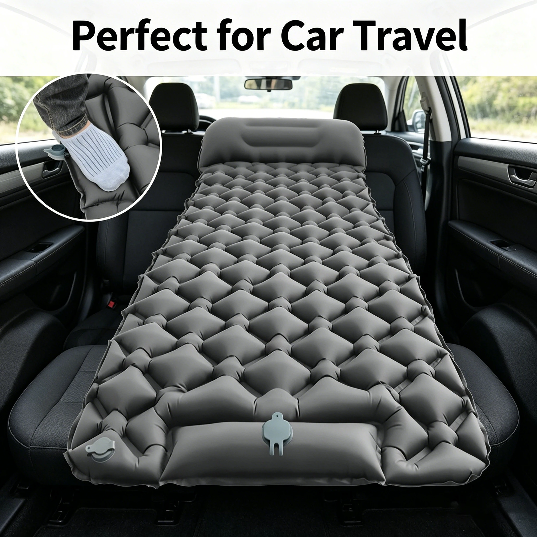 Colchoneta hinchable compacta para acampar, colchón de aire ligero