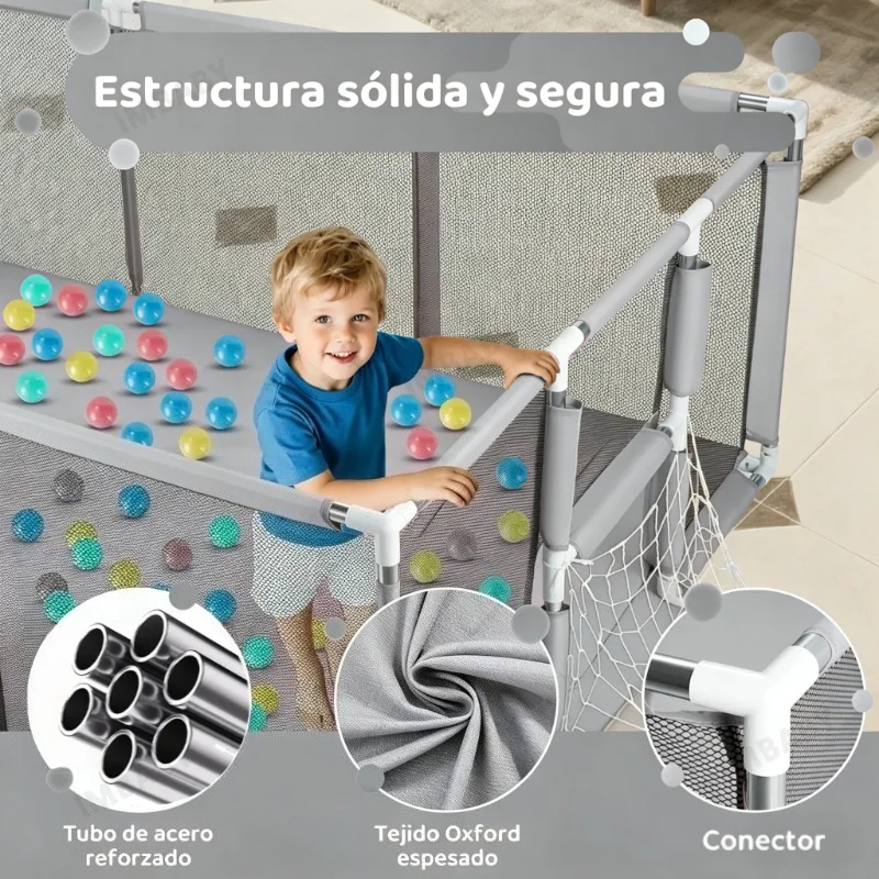 IMBABY corralito infantil con valla de seguridad - imagen 3