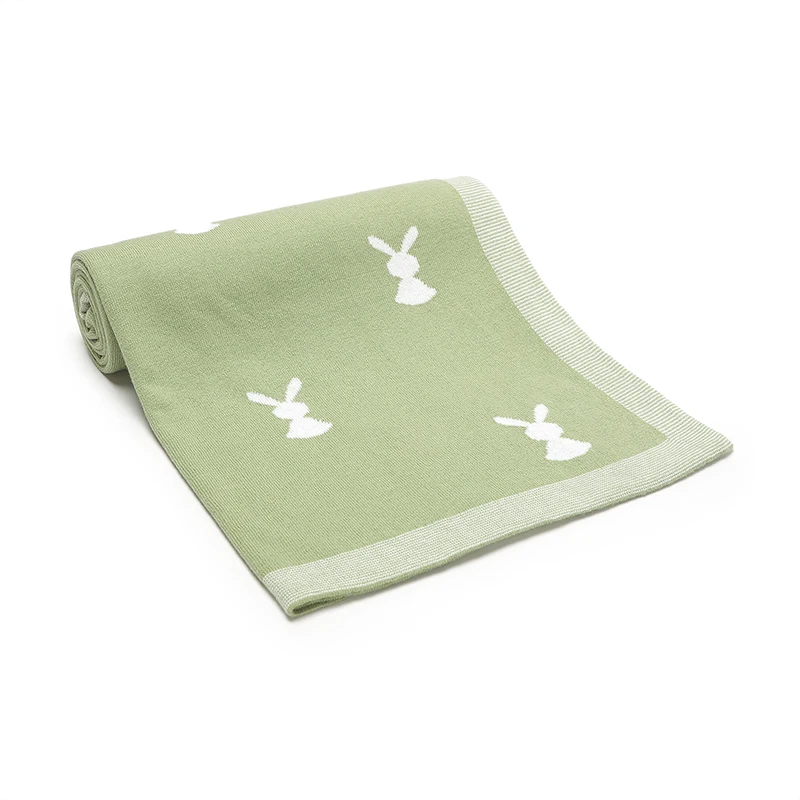 Mantas de bebé de algodón con estampado de conejo de Pascua - imagen 4