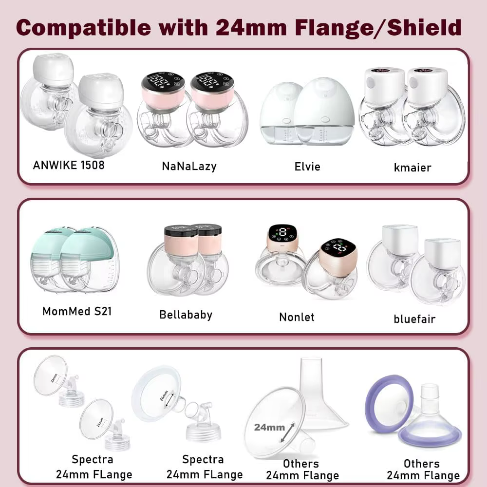 Insertos de brida de silicona compatibles con extractores de leche