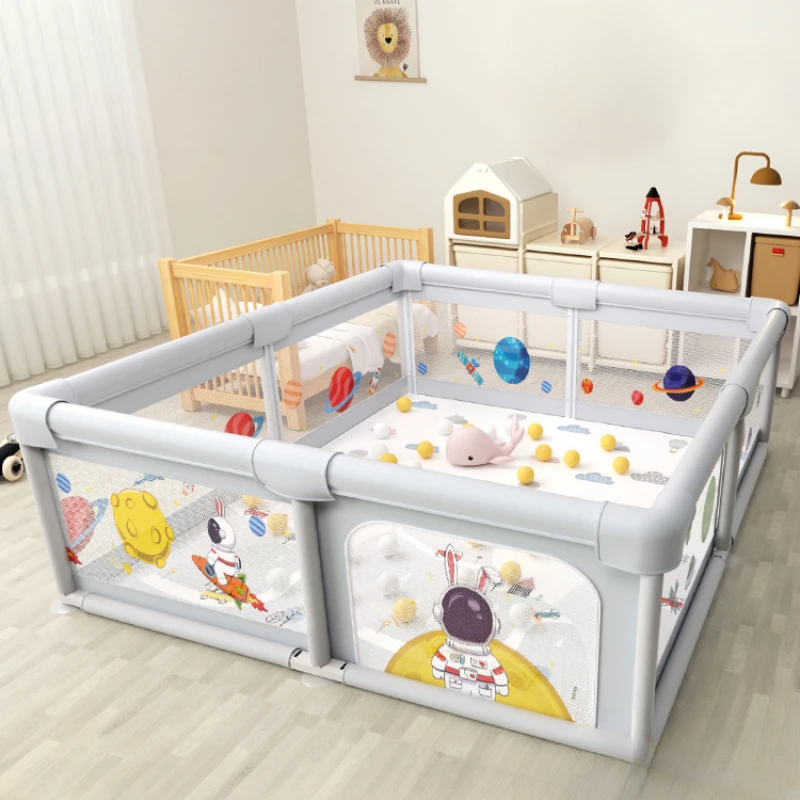 Parque infantil bebé con barandilla lavable y estera de gateo - imagen 2