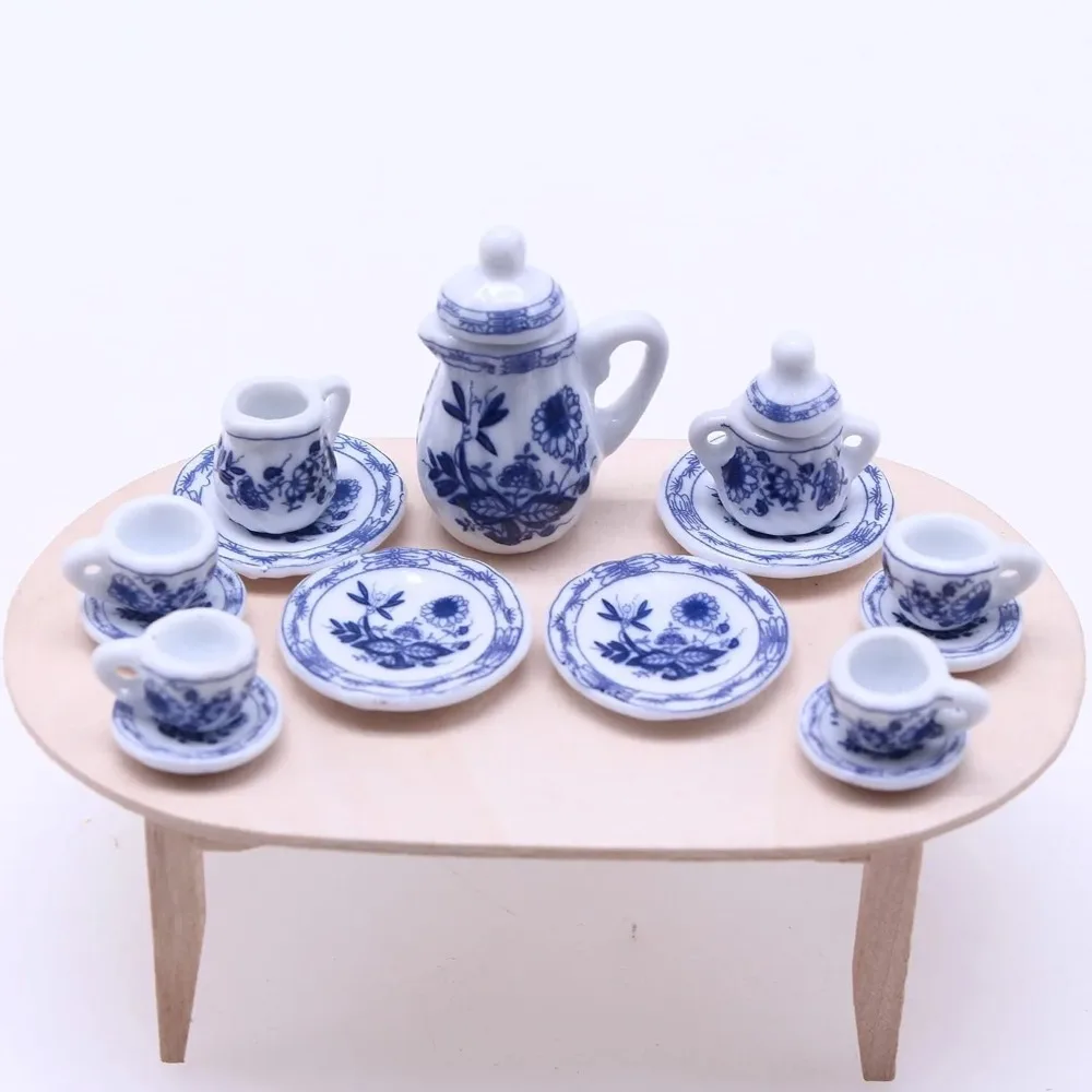 Juego de té cerámico en miniatura para niños, casa de muñecas infantil - imagen 4