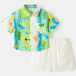 Conjunto de bebé veraniego: top de algodón y pantalón corto