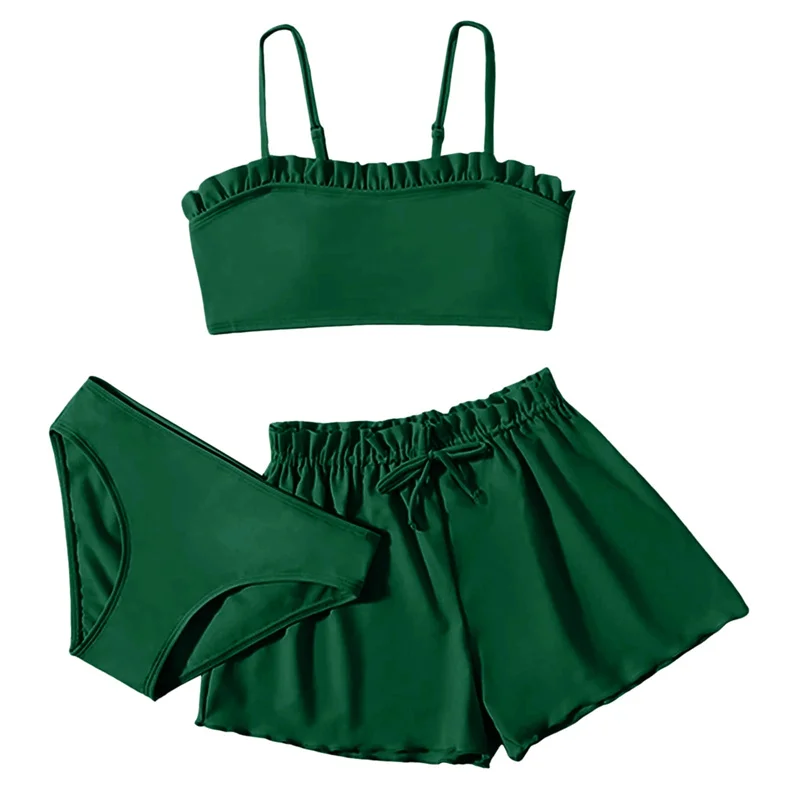 Bikini dos piezas con volantes para niña, traje de baño - imagen 3