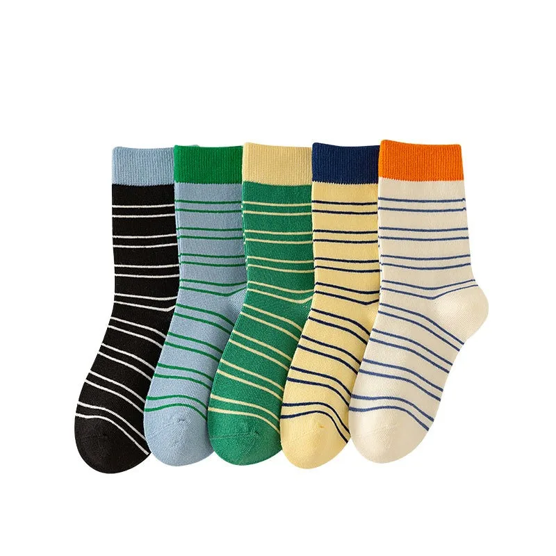 Calcetines hasta la rodilla de rayas estilo japonés otoño-invierno - imagen 4