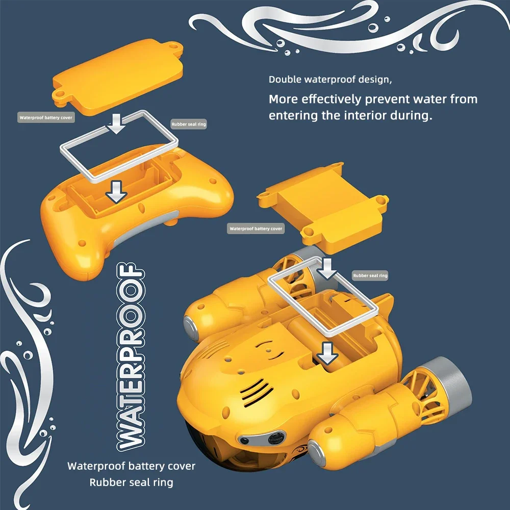 Barco RC de control remoto con luces y hélice doble para niños - imagen 4