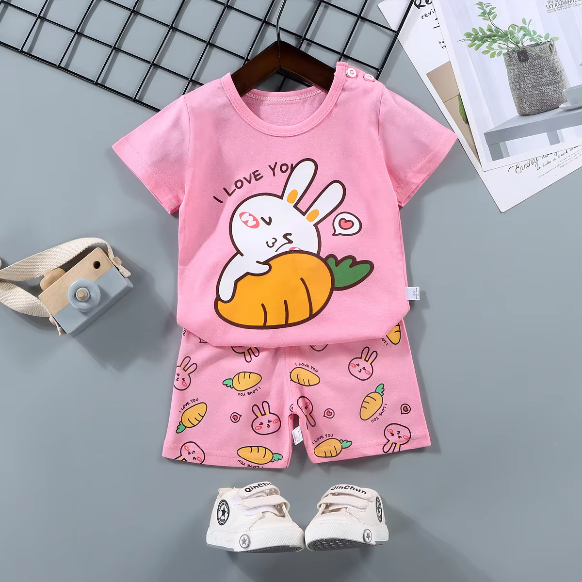 Conjunto de verano de algodón para bebé: camiseta y pantalones cortos - imagen 2