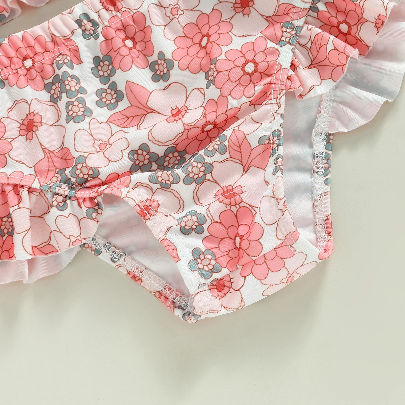 Bikini niña estampado floral con tirantes tipo halter de playa - imagen 5