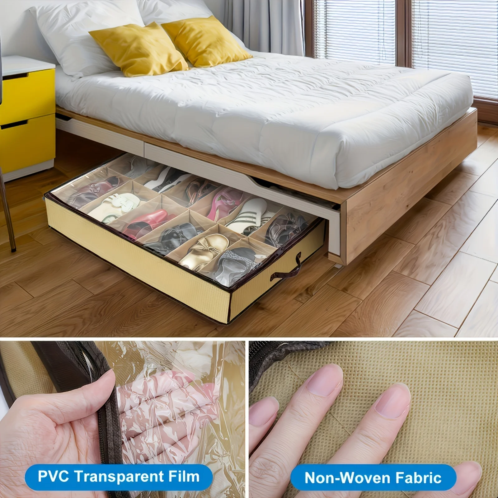 Organizador zapatero con tapa transparente – 12 compartimentos antipolvo - imagen 3