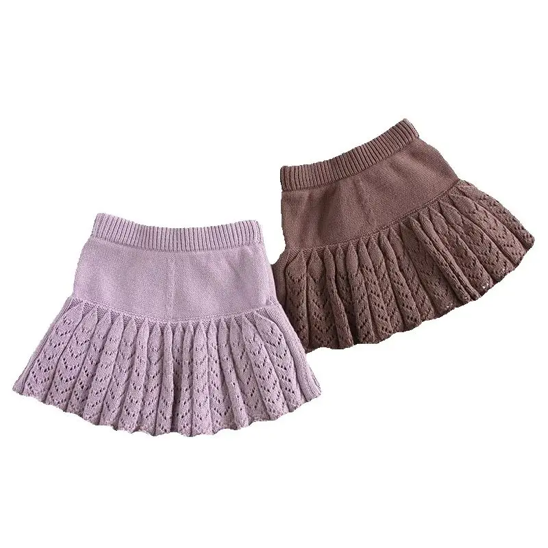 Falda plisada corta para niña color liso diseño calado primavera - imagen 2