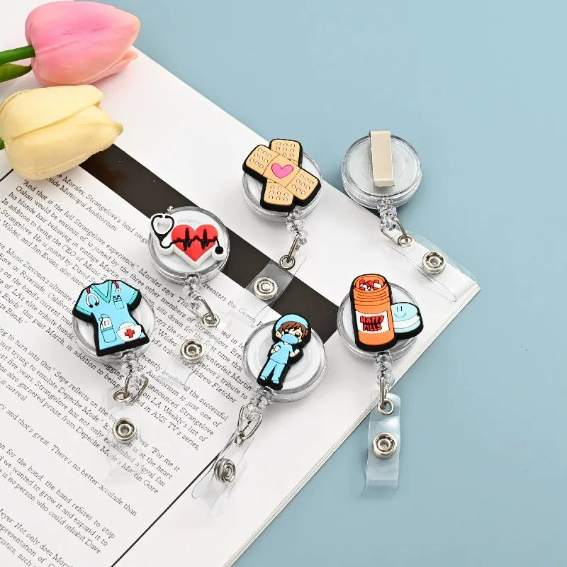 Portagafete retráctil con clip decorativo para médicos y oficinas - imagen 5