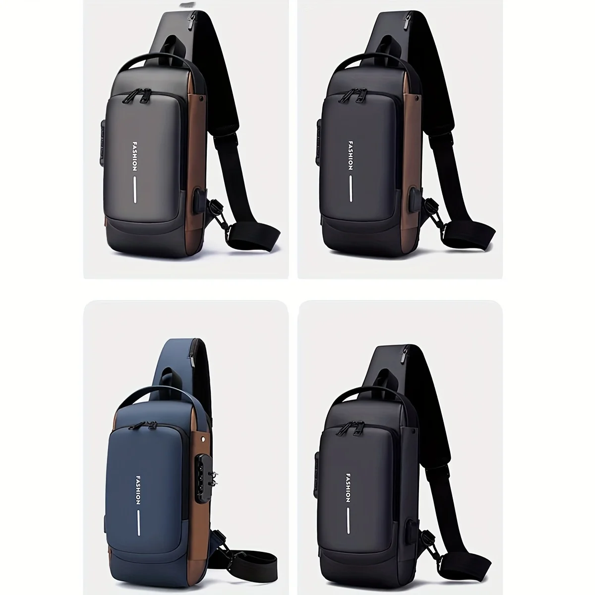 Bolso antirrobo de pecho en tela Oxford con correa ajustable - imagen 3