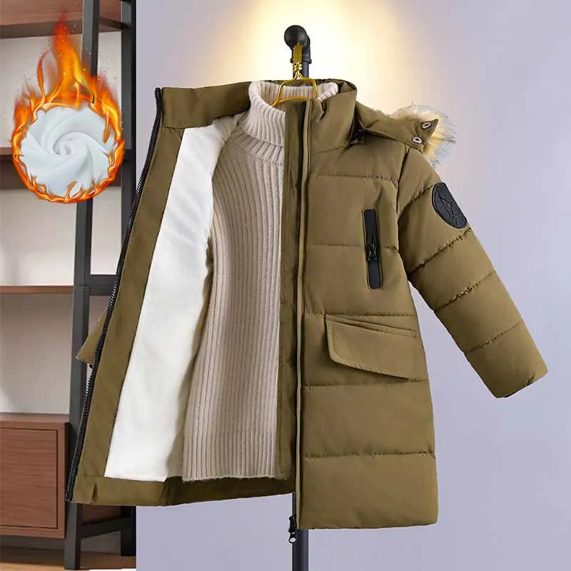 Abrigo acolchado de invierno con cremallera para niños, cálido - imagen 5