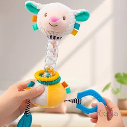Sonajero bebé en espiral sensorial con mordedor de peluche animal