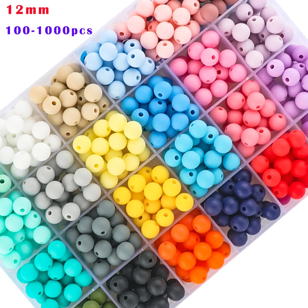 Cuentas de silicona redondas 12 mm para collares y pulseras DIY - imagen 4