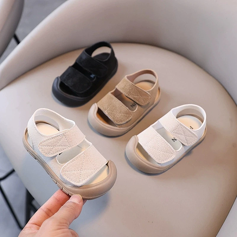 Sandalias de verano con suela suave y color liso para niños
