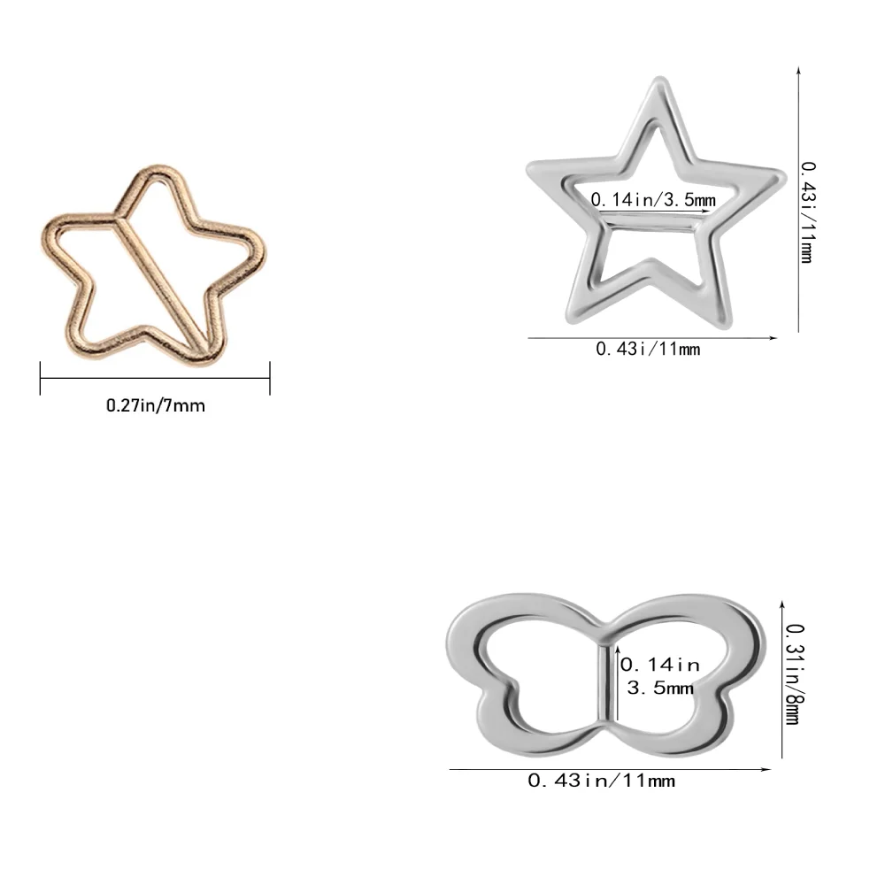 Hebillas SIRENXI para muñecas – Pack estrellas y mariposas coloridas - imagen 4