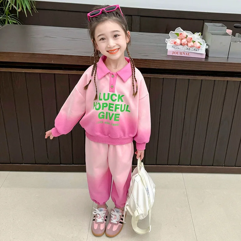 Conjunto deportivo niña con suéter y pantalón de primavera - imagen 2