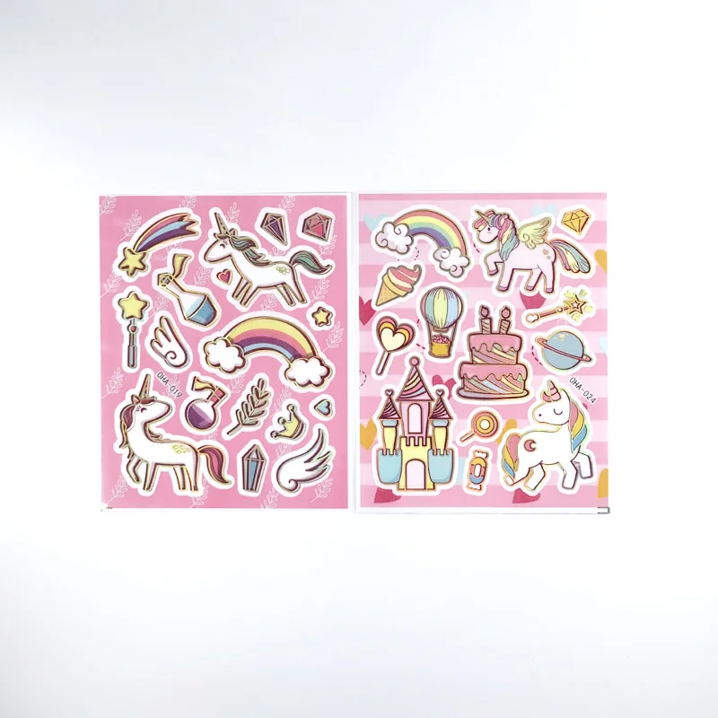 Pegatinas Kawaii de PVC brillante transparentes para niños con unicornio - imagen 3