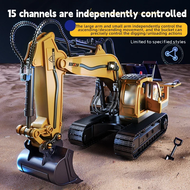Excavadora teledirigida de aleación para niños con volante - imagen 4