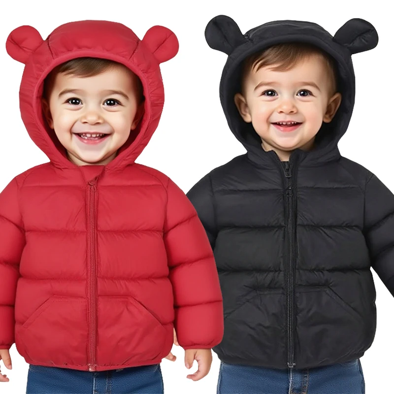Chaqueta de plumón con capucha y cremallera para niños, niñas - imagen 4