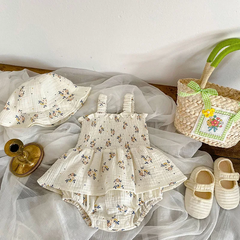 Body floral con falda para bebé niña – Algodón suave y cómodo