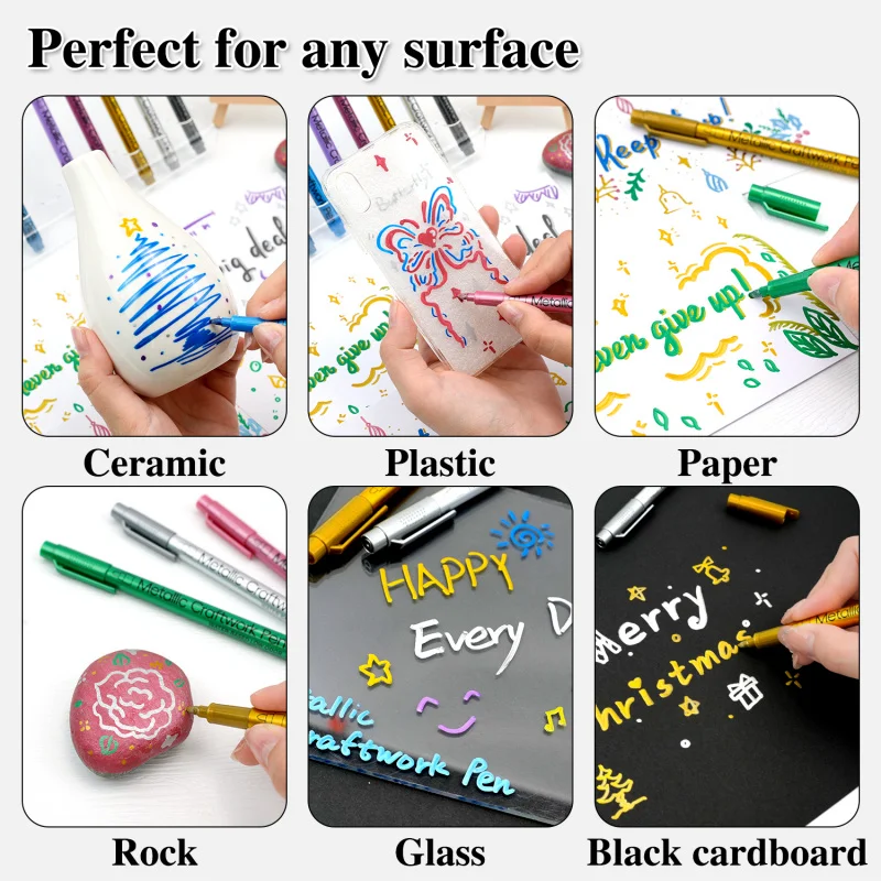 Marcadores de pintura acrílica metálica de punta media para manualidades - imagen 2