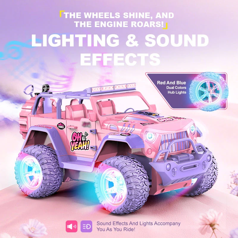 Coche teledirigido todoterreno con luces y pulverización para niños - imagen 3
