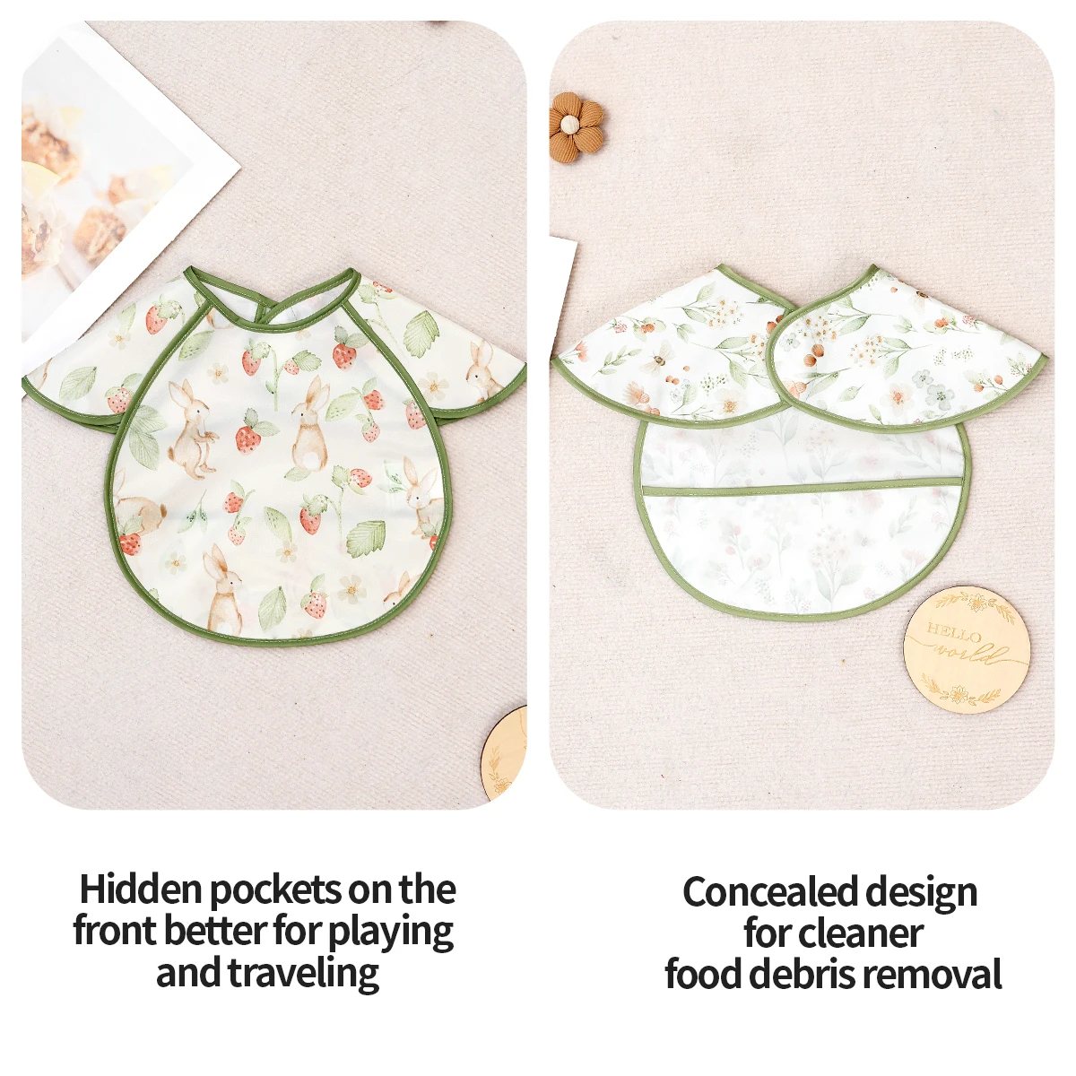 Kangobaby Babero Impermeable Sin Mangas para Bebé Cobertura Completa