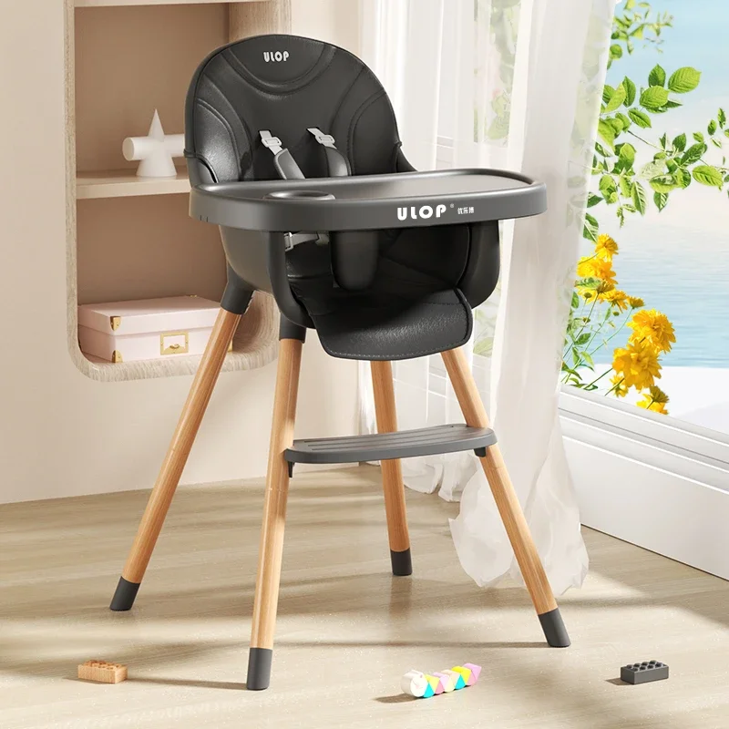 Trona de madera maciza para bebé con plato grande - imagen 5