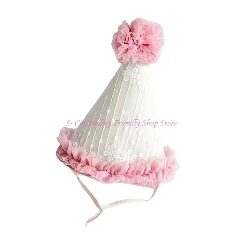 Sombrero infantil de tul cónico para cumpleaños y fotos - imagen 2