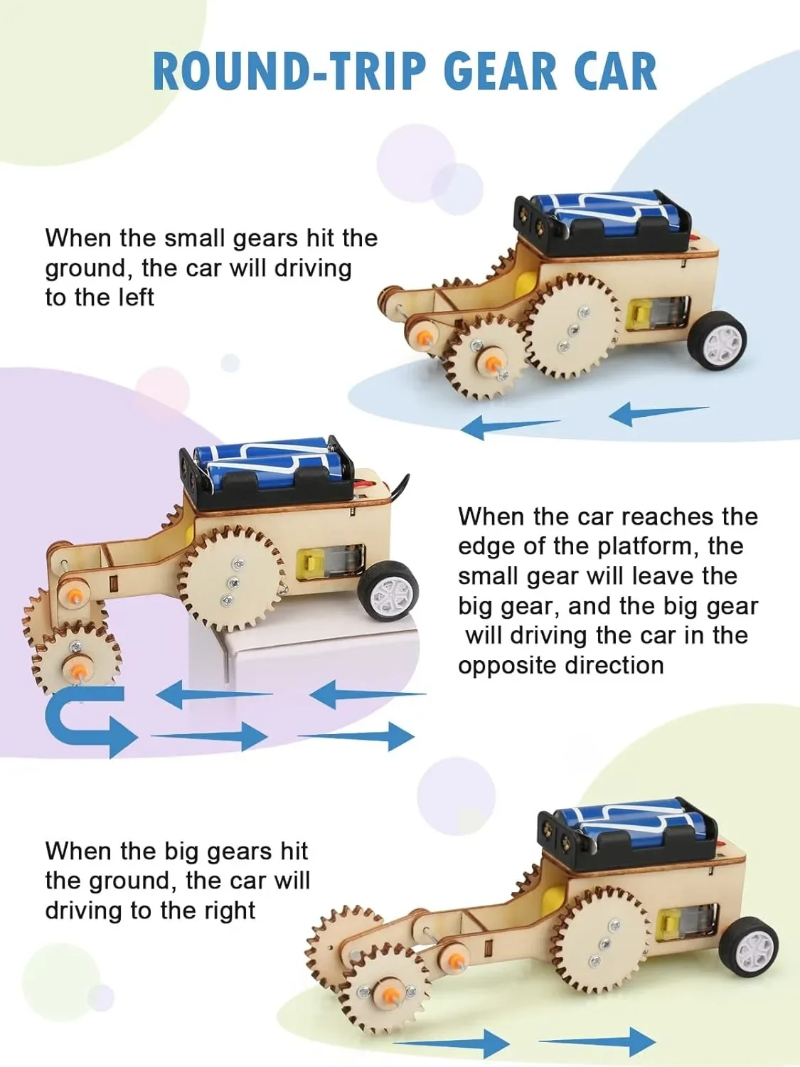 Kits STEM para coches y puzzles de madera 3D - Juguetes educativos - imagen 3