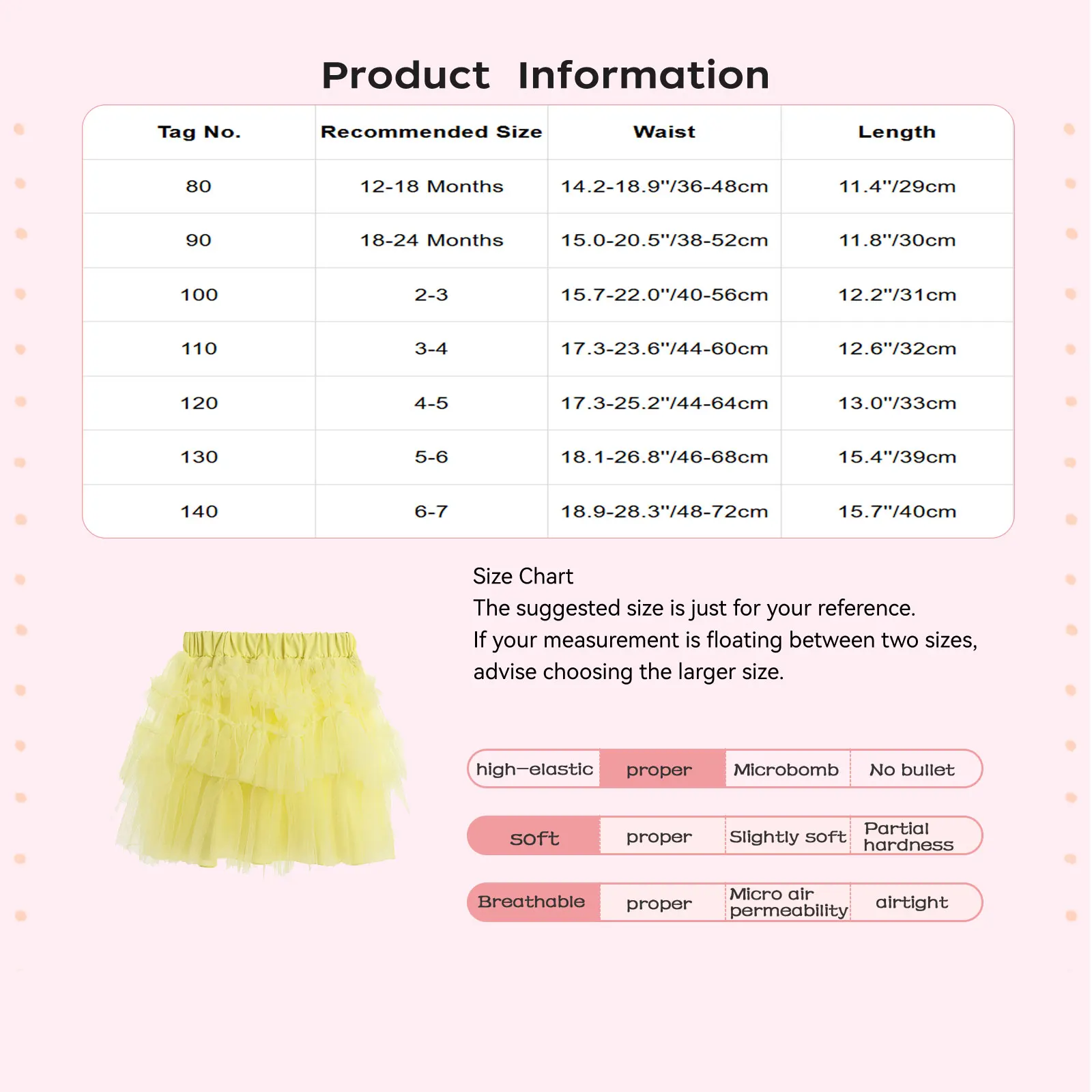 Falda tutú de tul con cintura elástica para niñas - imagen 3