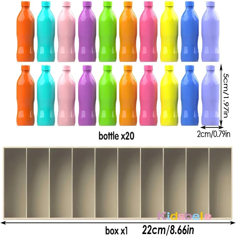 Juego de memoria con botellas, educativo para concentración - imagen 2