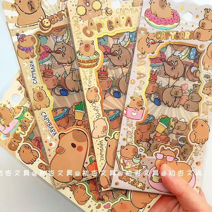Pegatinas impermeables transparentes de capibara para cuaderno móvil - imagen 2