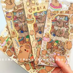 Pegatinas impermeables transparentes de capibara para cuaderno móvil