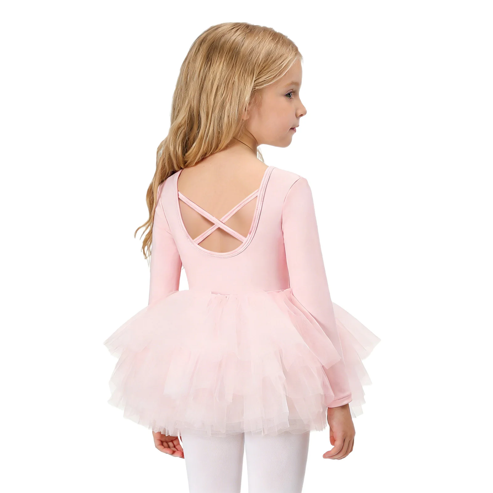 Vestido de ballet con tutú de tul y pedrería para niñas - imagen 3