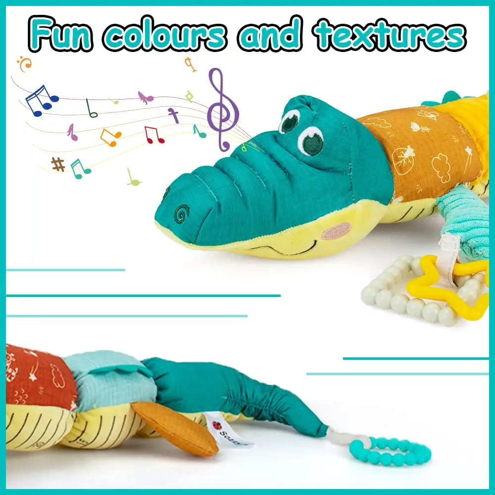 Cocodrilo peluche musical suave para bebé - imagen 5