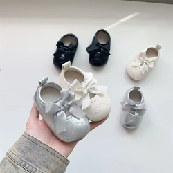Zapatos primeros pasos antideslizantes princesa con lazo de felpa