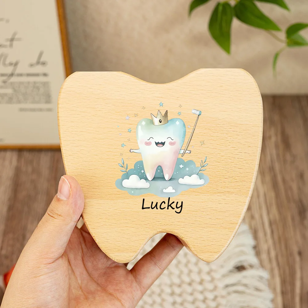 Caja para dientes de hada, recuerdo primera caída, madera infantil - imagen 4