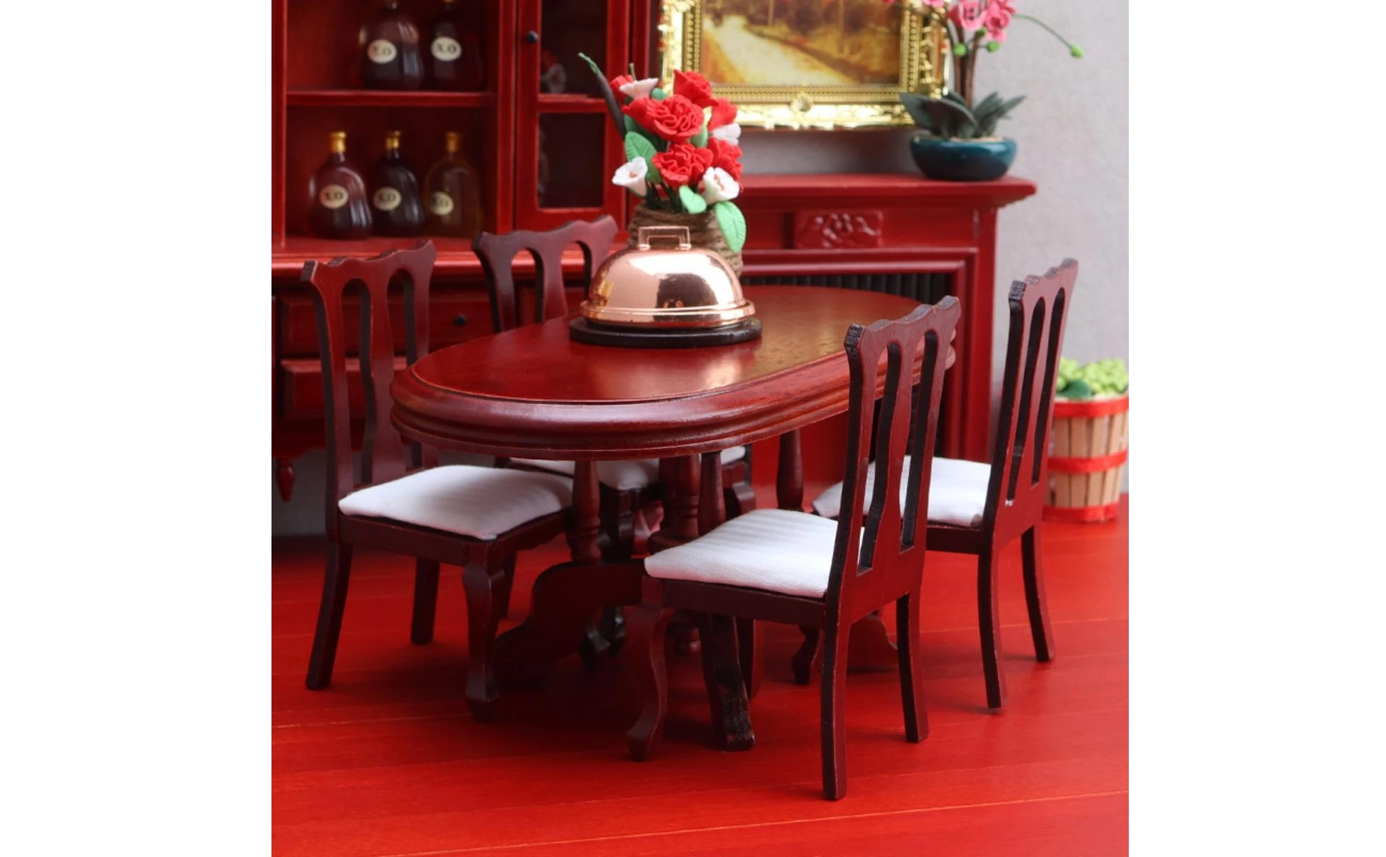 Vista del conjunto con mesa ovalada