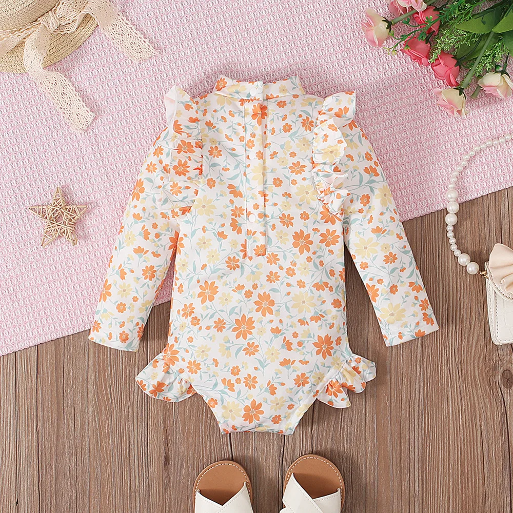 Ropa de recién nacida con estampado floral – mono manga larga - imagen 5